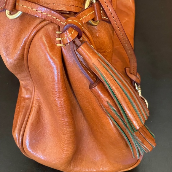 Florentine Leather Medium Zip Hobo Handbag - Natural Brown - Picture 5 of 12